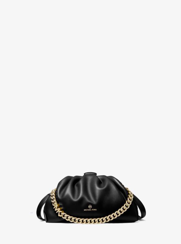 Damske Spojková Taška Michael Kors Nola Small Faux Leather Čierne - Kabelky Michael Kors Slevy | GPDTK-7530